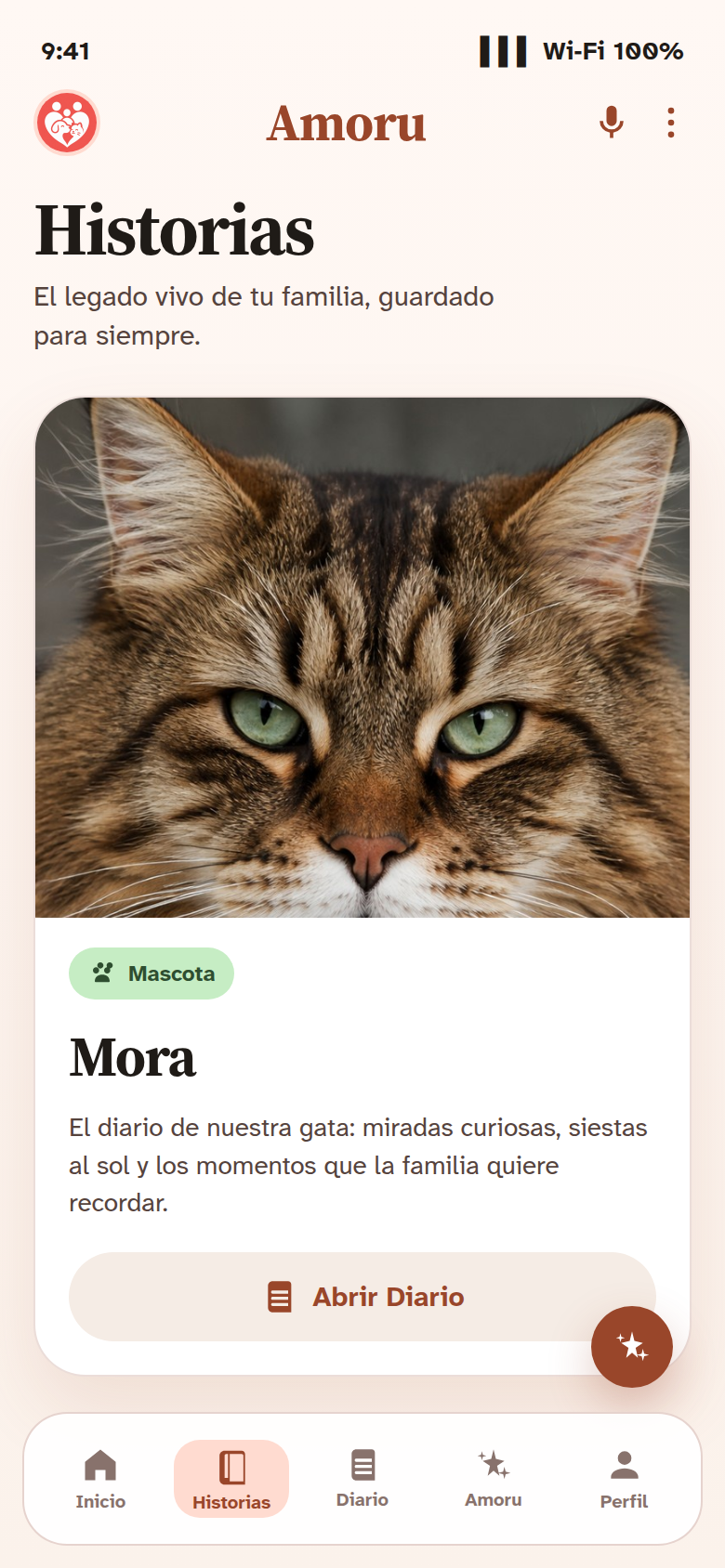 Historia de Mora, gata, en Amoru